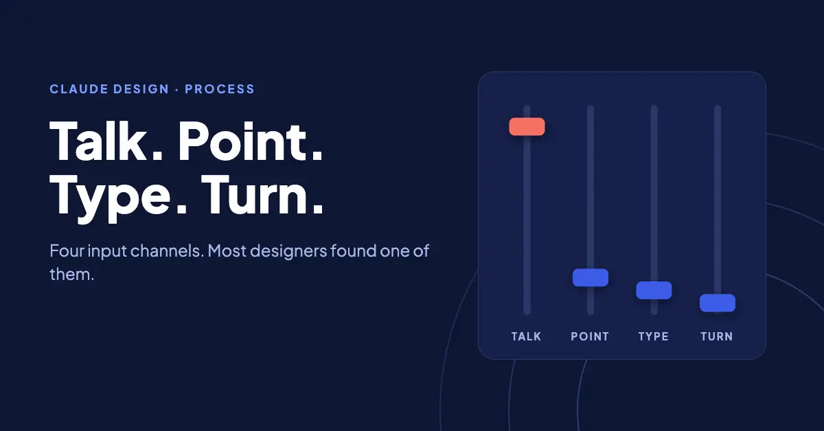 Four input channel icons: chat, comment pin, text cursor, slider